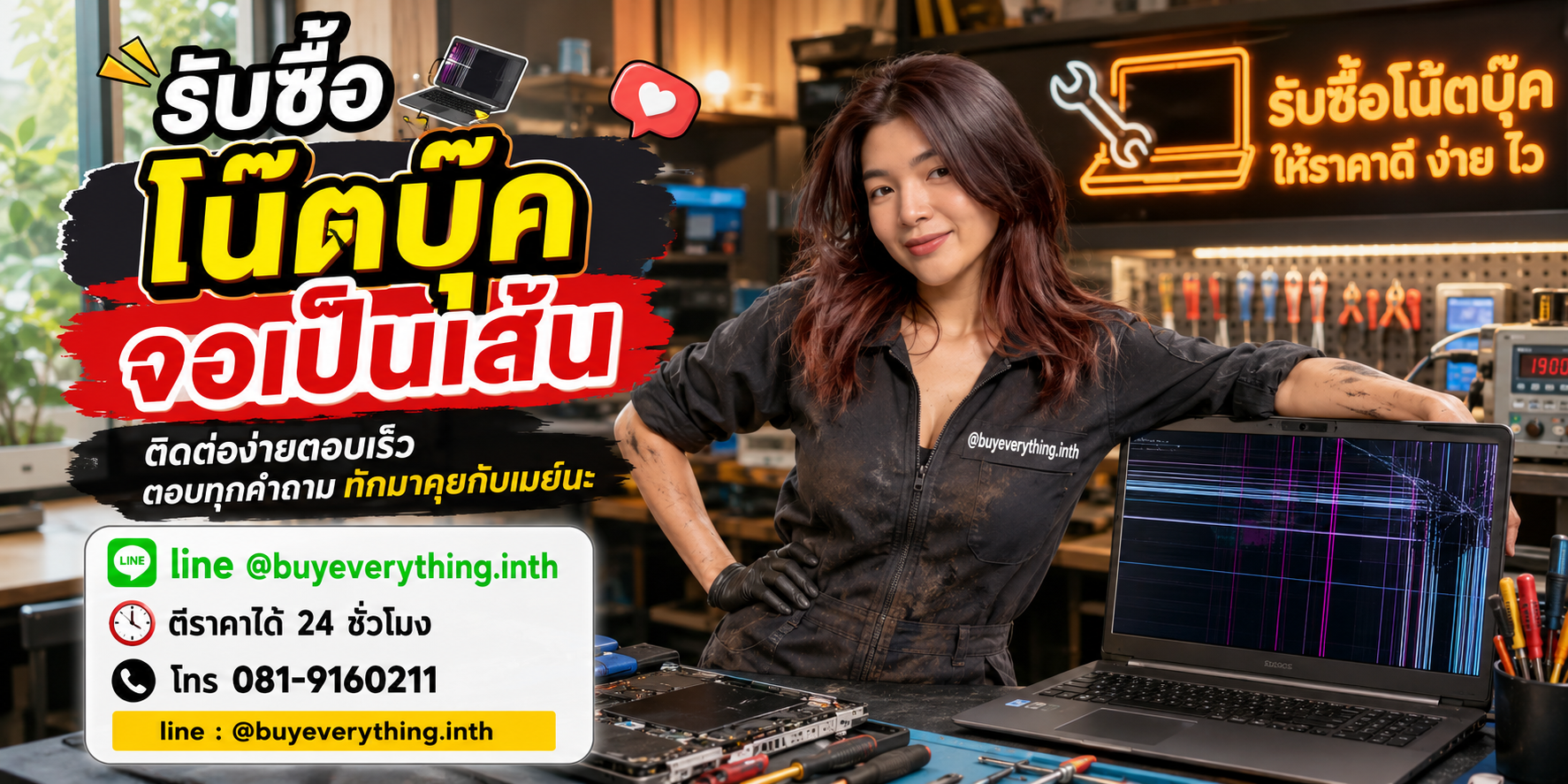 ติดต่อ รับซื้อซากโน๊ตบุ๊ค.com LINE @buyeverything.inth โทร 081-9160211