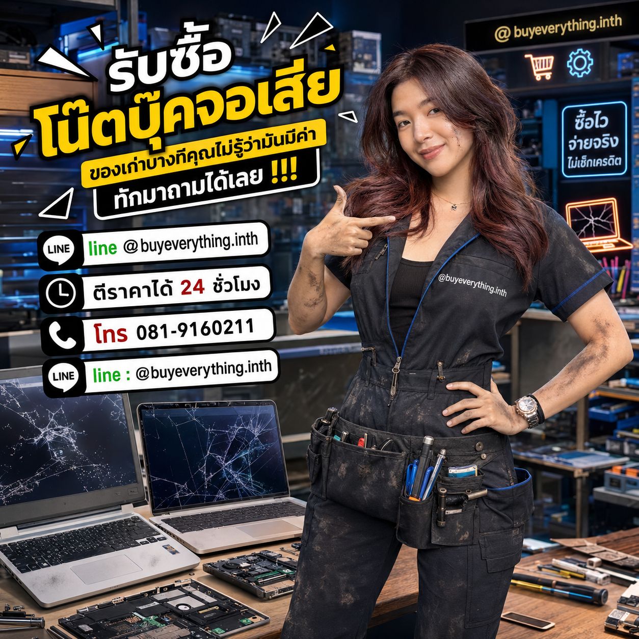 รับซื้อโน๊ตบุ๊คจอเสีย ติดต่อง่าย ตอบเร็ว ประเมินราคาฟรี
