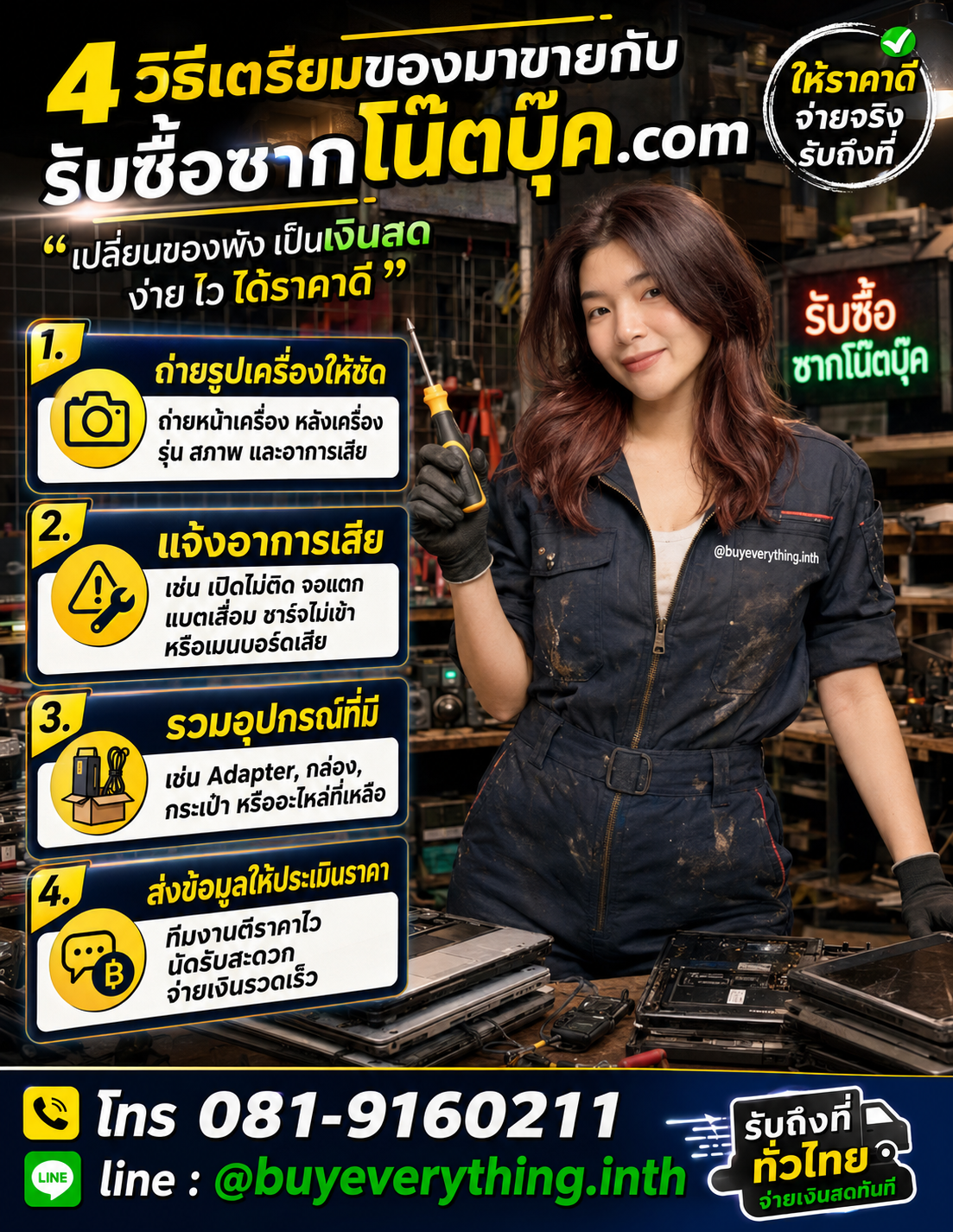 4 วิธีเตรียมซากโน๊ตบุ๊คก่อนขายกับรับซื้อซากโน๊ตบุ๊ค.com
